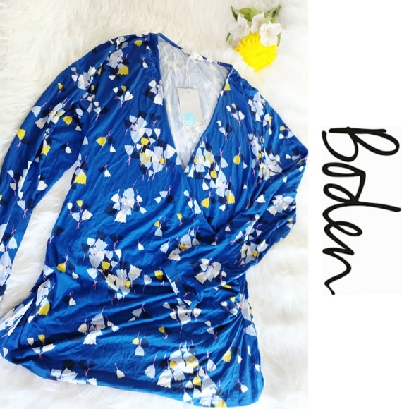 Boden Tops - 💖 NWT Boden Long Sleeve Floral Wrap Top 💖
